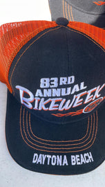 Embroidery Eagle 83RD Annual BikeWeek Black Red Daytona 24 Beach Cap - HighwayLeather