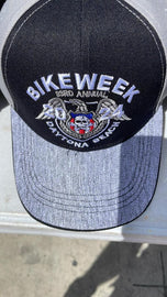 Skull 83RD Annual BikeWeek Black Blue Daytona 24 Beach Cap - HighwayLeather