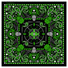 Hot Leathers BAB1068 Green Paisley Skulls Bandana