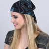 Hot Leathers BAB1072 Ladies Blue Paisley Skulls Bandana