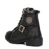 Hot Leathers BTL1004 Ladies 6-inch Black Lace-Up Leather Boots with Buckle Strap