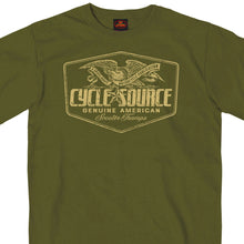 Official Cycle Source Magazine CSM1007 Menâ€™s Eagle Military Green T-Shirt