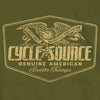 Official Cycle Source Magazine CSM1007 Menâ€™s Eagle Military Green T-Shirt