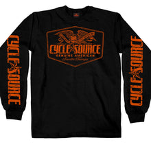 Official Cycle Source Magazine CSM2010 Menâ€™s Eagle Black Long Sleeve Black T-Shirt