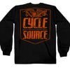 Official Cycle Source Magazine CSM2010 Menâ€™s Eagle Black Long Sleeve Black T-Shirt