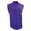 Milwaukee Leather DM1006 Men's Purple Lightweight Sleeveless Denim Shirt