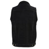 Milwaukee Leather DM1331 Men's Black Snap Front Denim Vest with Shirt Style Collar