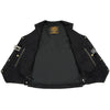 Milwaukee Leather DM1990 Men's Black 10 Pocket Side Lace Denim Vest