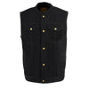 Milwaukee Leather DM2238 Men's Black Denim Snap Front Club Style Vest