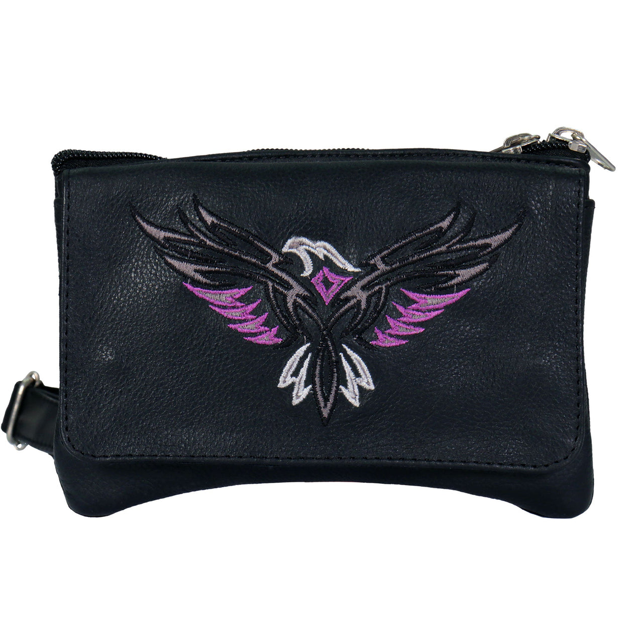 Hot Leathers CPE2006 Tribal Eagle Embroidered Ladies Clip Pouch Purse-8â€X5â€X1â€