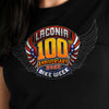 Hot Leathers ELL1081 Women's Black Laconia Bike Week 2023 100th Anniversary T-Shirt