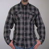 Hot Leathers FLM2001 Mens Black and Gray Long Sleeve Flannel Shirt