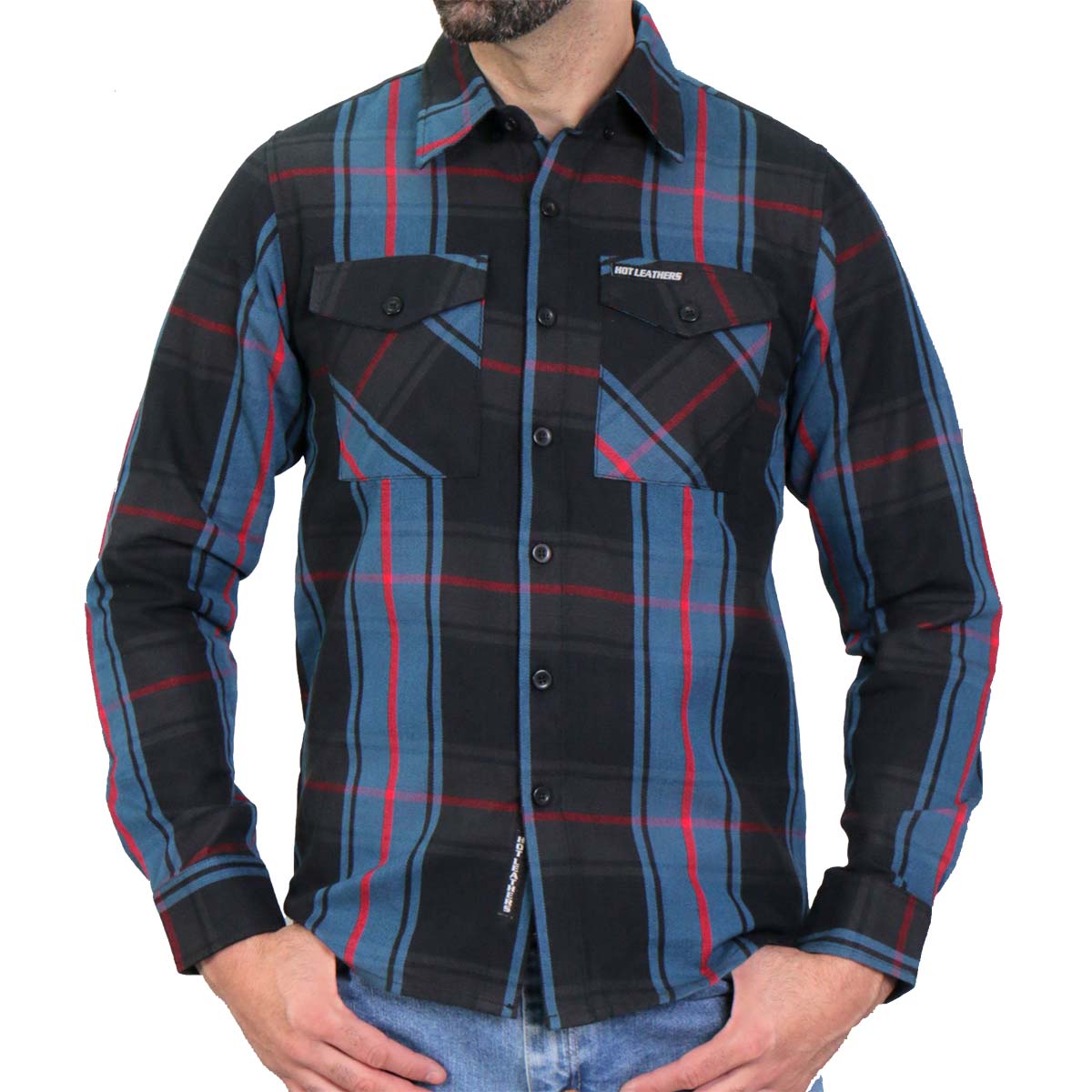 Hot Leathers FLM2012 Men's 'Long Sleeve The King' Flannel Long Sleeve Shirt