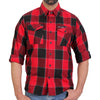 Hot Leathers FLM2019 Men's Red Black and Gray Long Sleeve Flannel