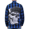 Hot Leathers FLM2107 Men's 'Snap Back Skull' Flannel Long Sleeve Shirt