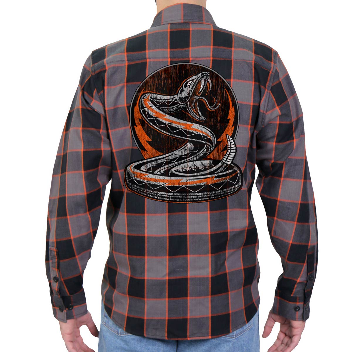 Hot Leathers FLM2111 Men's 'Rattler' Flannel Long Sleeve Shirt