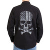 Hot Leathers FLM2113 Men's 'Black Flag Skull' Long Sleeve Flannel