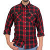 Hot Leathers FLM3001 Men's 'Red and Black' Long Sleeve Flannel