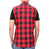 Hot Leathers FLM5001 Menâ€™s Black and Red Sleeveless Cotton Flannel Shirt