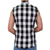 Hot Leathers FLM5004 Menâ€™s Black and White Sleeveless Cotton Flannel Shirt