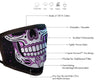 Milwaukee Leather FMD1019 Ladies 'Sugar Skull' 100 % Cotton Protective Face Mask with Optional Filter Pocket