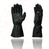 Milwaukee Leather Men's Gauntlet Motorcycle Hand Gloves-Black Deerskin Long Cuff Thermal Lined Gel Palm-G039