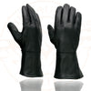 Milwaukee Leather Men's Gauntlet Motorcycle Hand Gloves- Black Deerskin Long Cuff Thermal Lined Leather Palm - G317