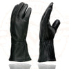 Milwaukee Leather Men's Gauntlet Motorcycle Hand Gloves- Black Deerskin Long Cuff Thermal Lined Leather Palm - G317