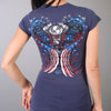 Hot Leathers GLD1297 'Live,Love, Ride' Ladies Angel Wings Navy Blue T-Shirt