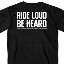 Hot Leathers GMD1399 Mens 'Ride Loud Be Heard' Short Sleeve Black T-Shirt