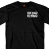 Hot Leathers GMD1399 Mens 'Ride Loud Be Heard' Short Sleeve Black T-Shirt
