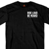 Hot Leathers GMD1399 Mens 'Ride Loud Be Heard' Short Sleeve Black T-Shirt