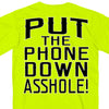 Hot Leathers GMD1435 Men's 'Put the Phone Down A**H***' Safety Green T-Shirt
