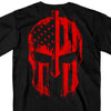 Hot Leathers GMD1468 Men's Red Warrior Skull Flag Black T-Shirt