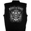 Hot Leathers GMD5015 Mens Ride or Die Skull Sleeveless Denim Black Button Shirt