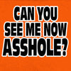 Hot Leathers GMD5090 Mens 'Can You See Me Now A****** Sleeveless Safety Orange Denim Shirt
