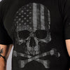 Hot Leathers GML1001 Menâ€™s' Faded Flag Skull Black T-Shirt