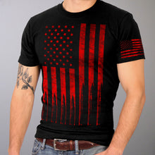 Hot Leathers GML1002 Menâ€™s â€˜American Flag Bulletsâ€™ Black T-Shirt