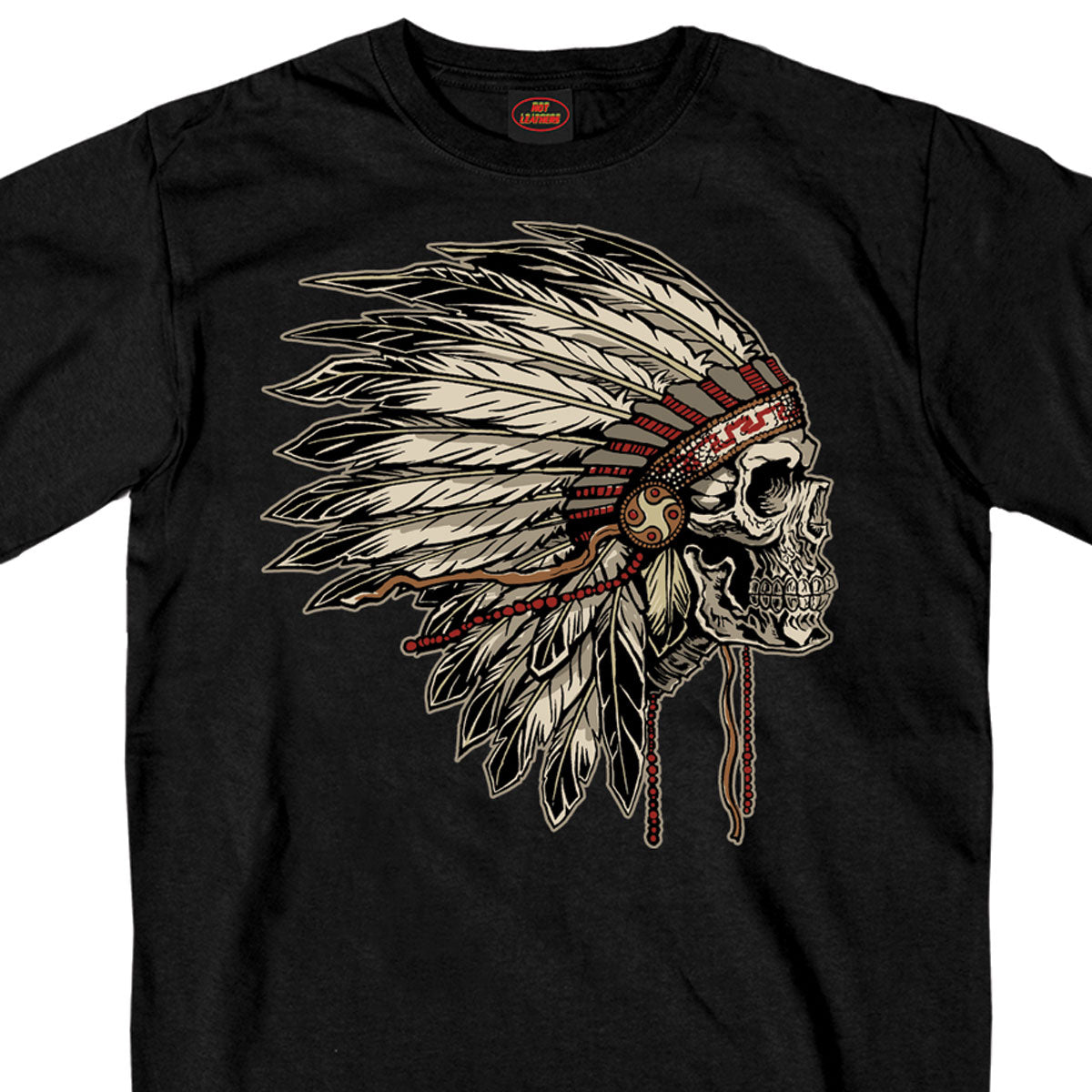 Hot Leathers GMS1341 Menâ€™s â€˜Earth Tones Headdressâ€™ Black T-Shirt