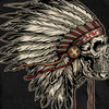 Hot Leathers GMS1341 Menâ€™s â€˜Earth Tones Headdressâ€™ Black T-Shirt