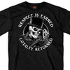 Hot Leathers GMS1347 Menâ€™s â€˜Respect Top Hatâ€™ Black T-Shirt