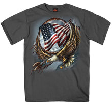 Hot Leathers GMS1427 Menâ€™s â€˜Hoop Eagleâ€˜ Short Sleeve Charcoal T-Shirt