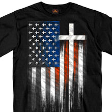 Hot Leathers GMS1466 Men's American Flag Crosses Black T-Shirt