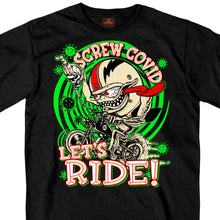 Hot Leathers GMS1474 Menâ€™s Screw Covid Lets Ride Coronavirus Motorcycle Black T-Shirt