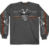 Hot Leathers GMS2295 Men’s ‘Brotherhood Eagle’ Long Sleeve Charcoal T-Shirt