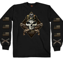 Hot Leathers GMS2415 Menâ€™s â€˜2nd Amendment Camo Skullâ€™ Long Sleeve Black T-Shirt