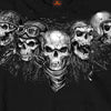 Hot Leathers GMS2423 Menâ€™s â€˜Five Skullsâ€™ Long Sleeve Black T-Shirt