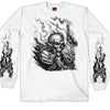 Hot Leathers GMS2426 Men’s ‘Smoking Guns Skeleton’ Long Sleeve White T-Shirt