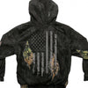 Mossy Oak and Hot Leathers GMZ4470 Mens Limited Edition Mashup Flag Eclipse Camo Zip Up Hoodie Sweatshirt