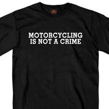 Hot Leathers GSB360 Menâ€™s â€˜Motorcycling Is Not A Crime Shirtâ€™ Black Short Sleeve T-Shirt